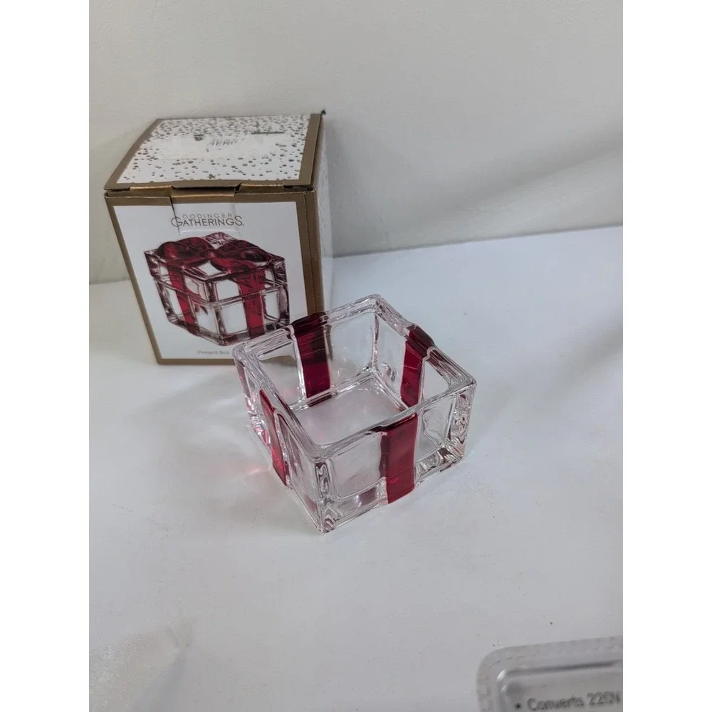 Shannon By Godinger Crystal Bow Box Trinket‎  Jewelry Box
